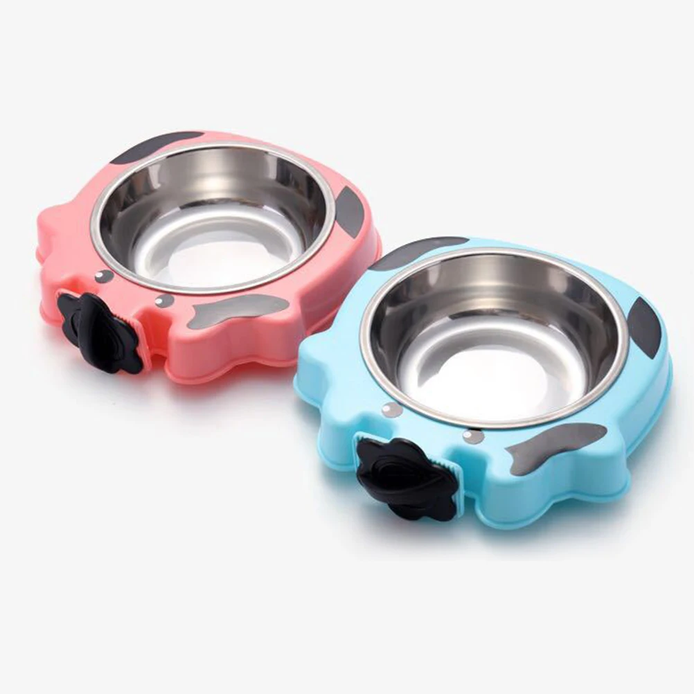 

1pc Durable Pet Hanging Bowl Water Dispenser Adjustable Anti-Slip Mountable Food Container For Dogs Cats (Random Color)