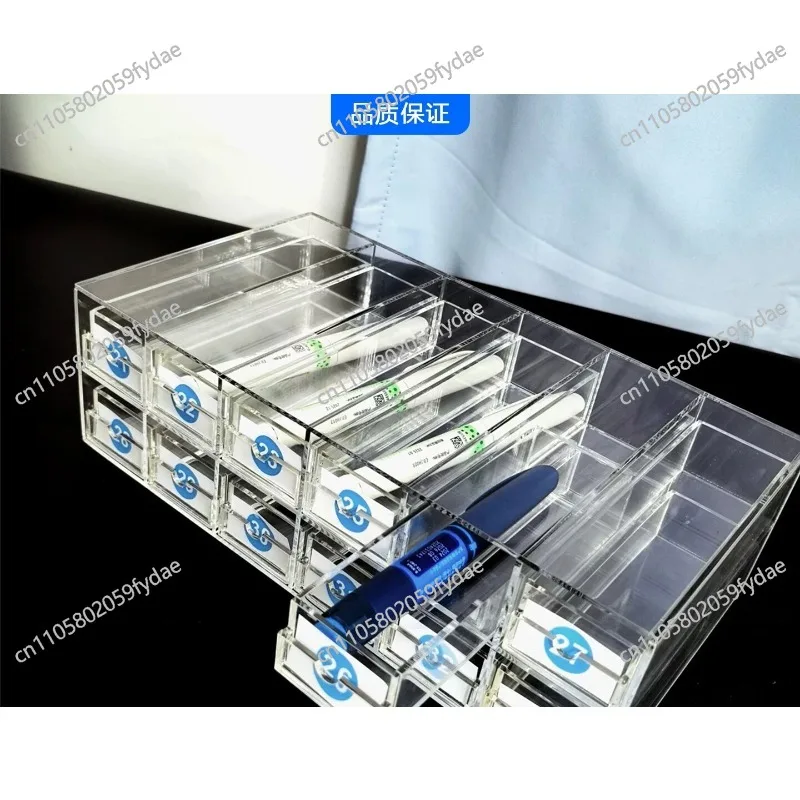 Pen storage box, transparent drawer-style display box, desktop organizer box, storage rack