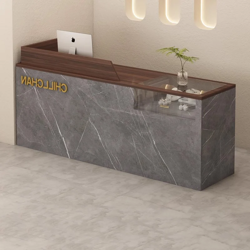 

Beauty Modern Reception Desk Counter Beauty Luxury Trendy Italian Reception Desk Counter Aesthetic Storage Commercial Furniture