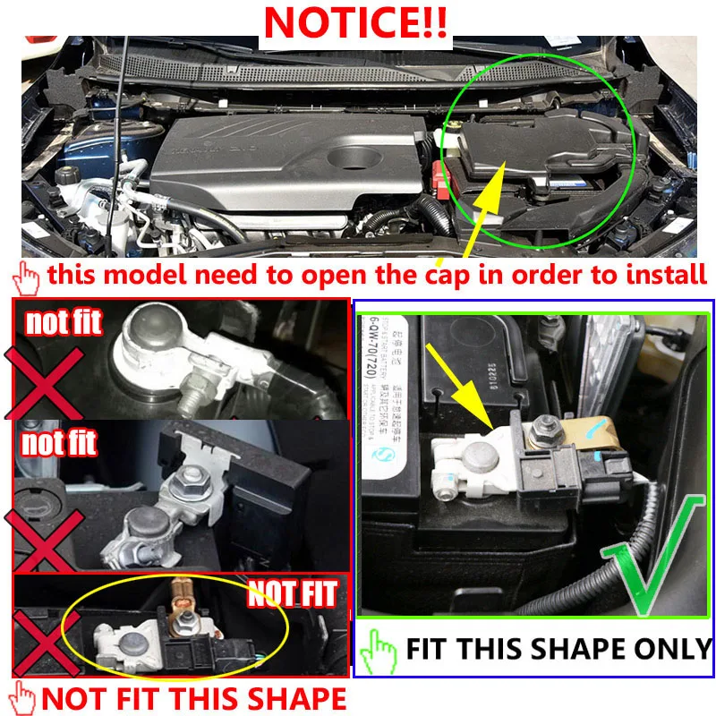 Car Battery Anode Negative Electrode Pole Terminal Protector Cover For Nissan Qashqai J11 Rogue Sport 2014 2015 2016 2017 2018