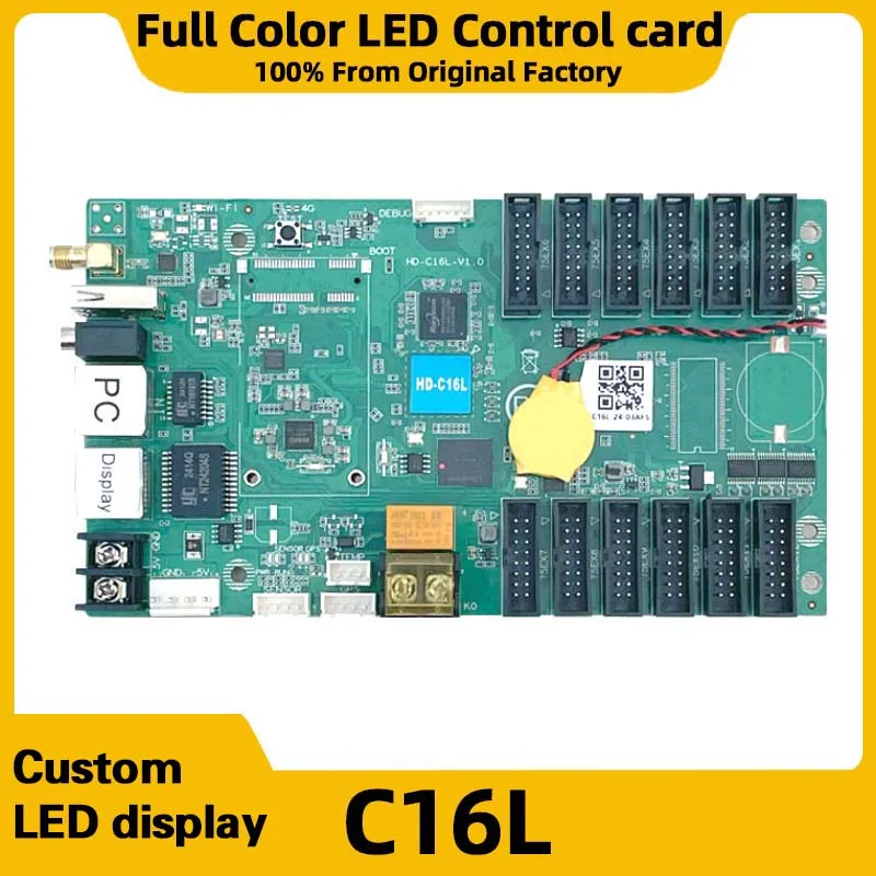 

Светодиодная видеостена HD-C16L, полноцветная LED-панель, плата управления HUB75, модуль SMD, цифровая вывеска, Wi-Fi, USB, материнская плата