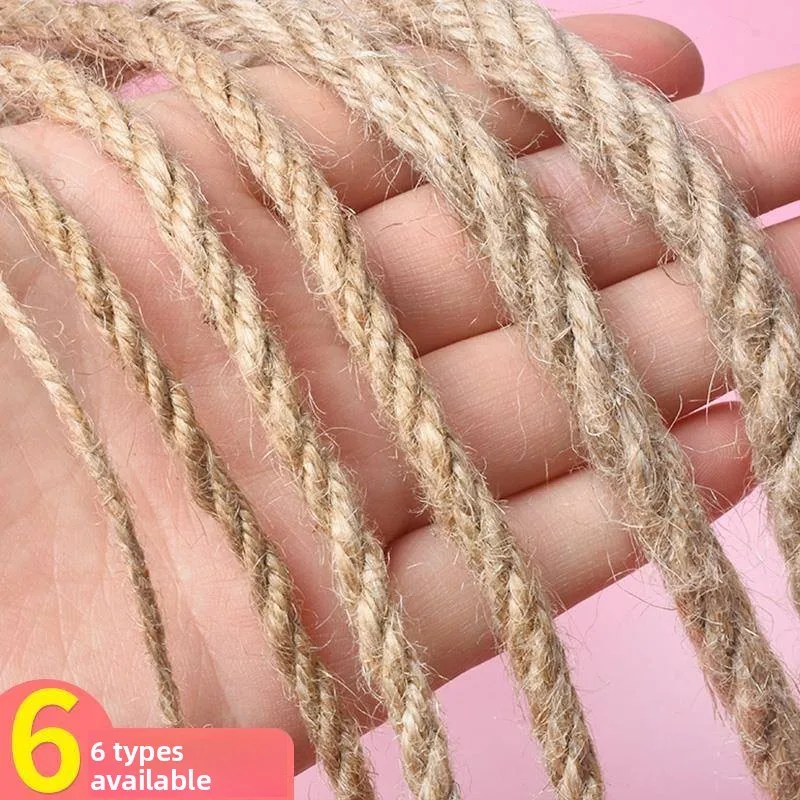 Handmade Hemp Rope Durable Wear-resistant Cotton Thread Decorative Wall Hanging Rope Binding Creative Weaving Rope Home Fabric