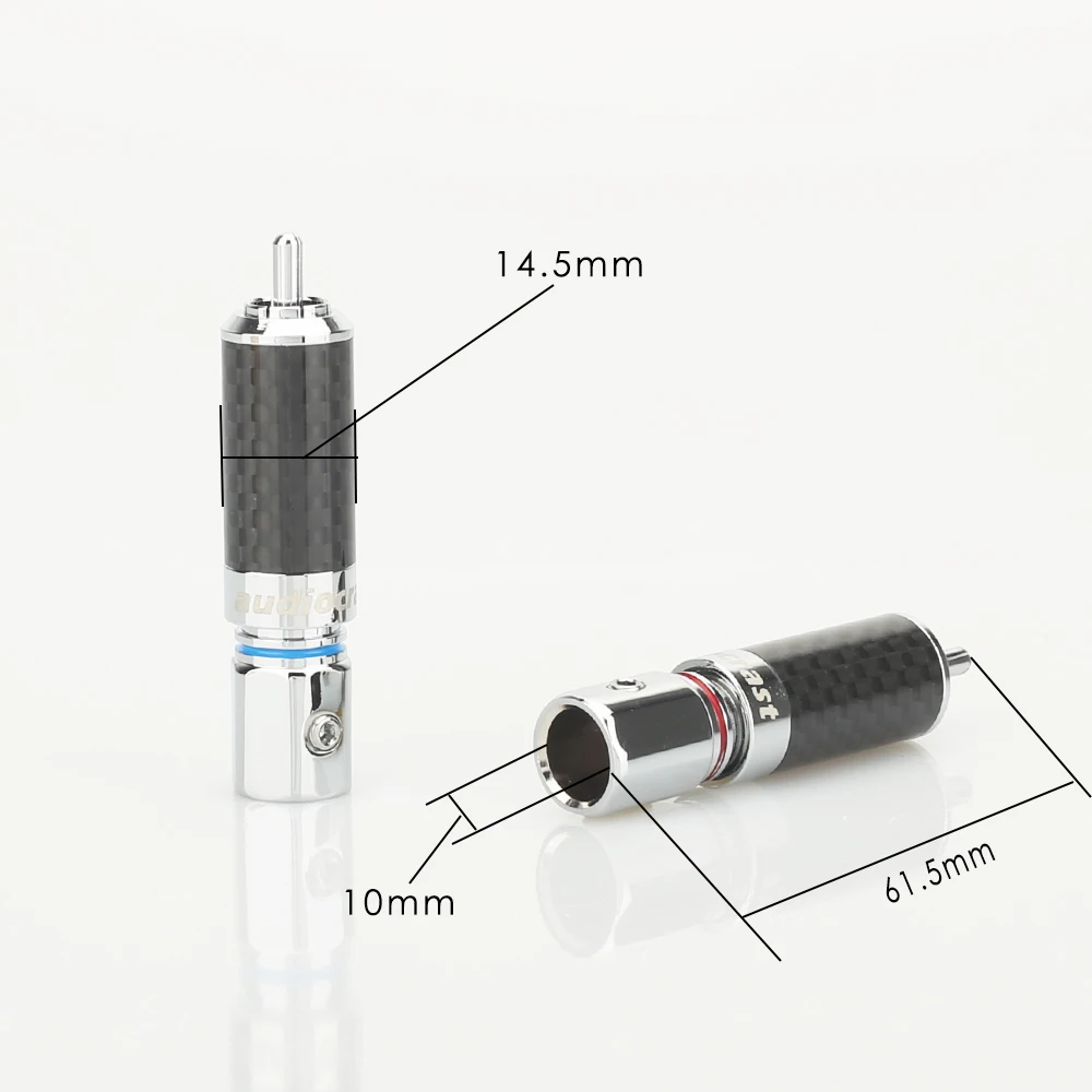 4Pieces OEM High Quality Rhodium/gold Plated  Fiber RCA Plug Connector Hifi Auido Cable Plug
