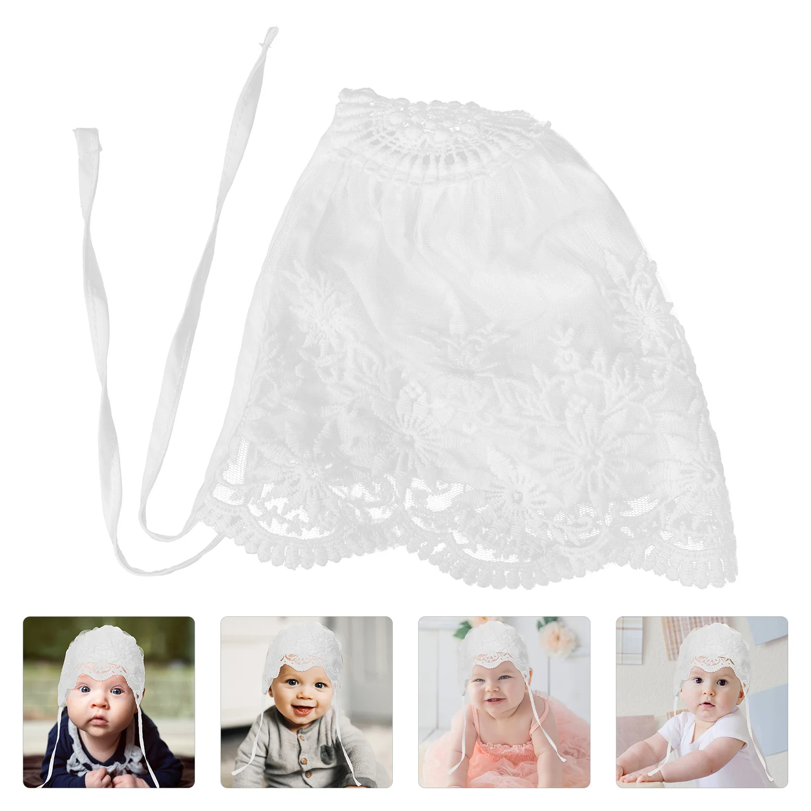 1pc Baby Girl Sun Hat Elegant Lace Lightweight Windproof Rope Baby Summer Hat Baby Hat Lace Newborn Hat