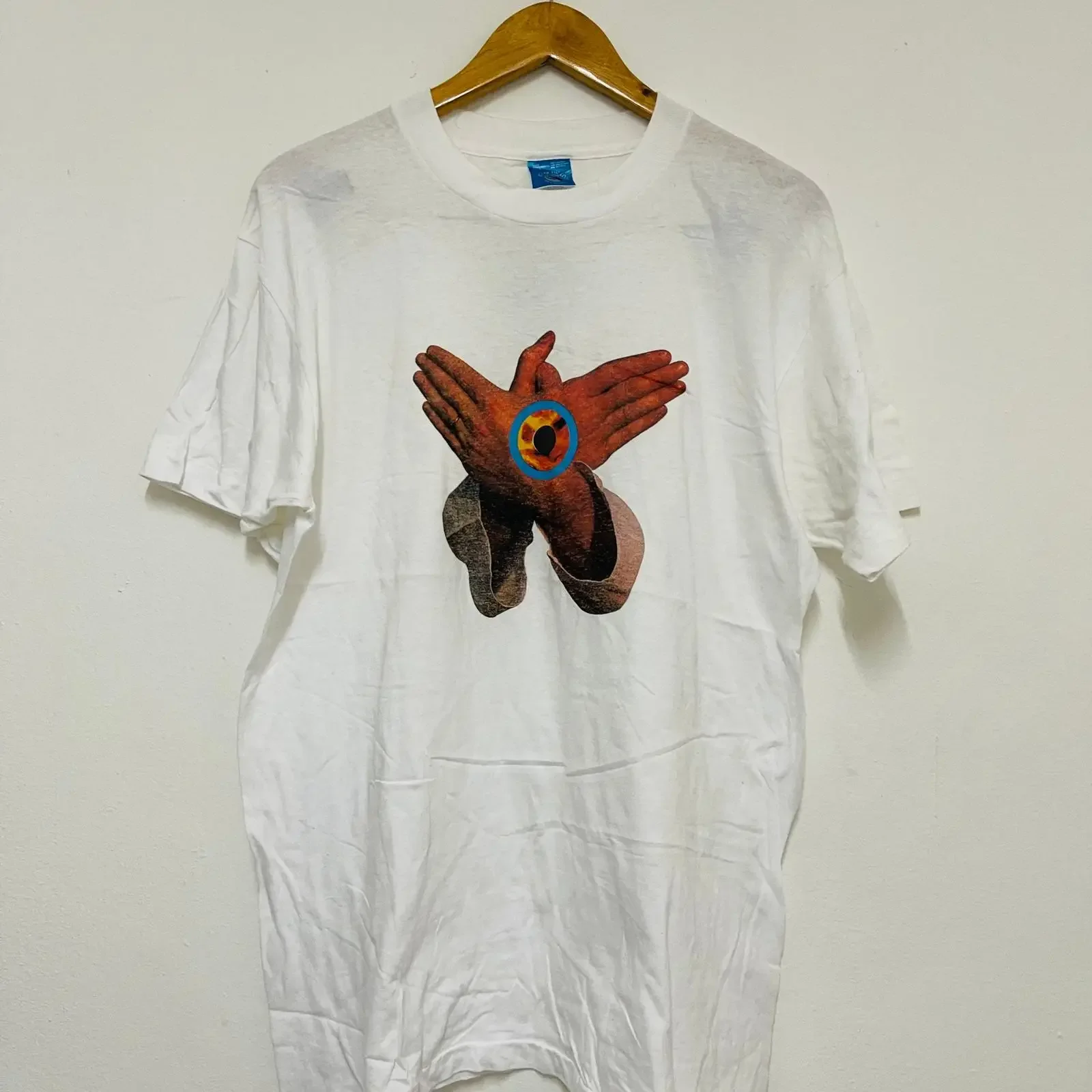 Vintage 90 s David Sylvian Slowfire 1999 Electronic Music T Shirt Post Punk New Wave Streetwear Rare White L vintage Washed