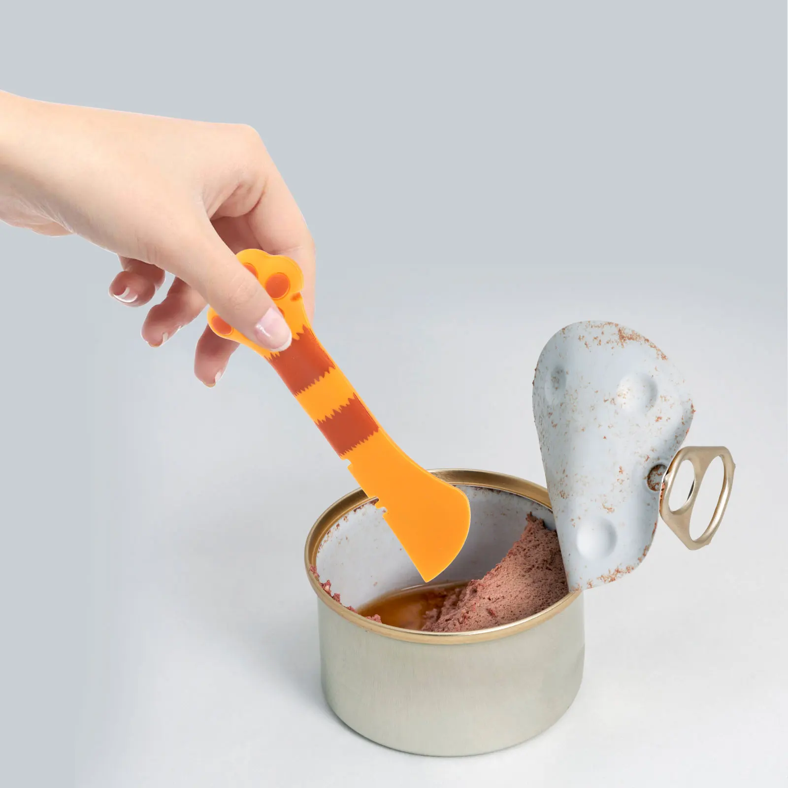 

Silicone Cat Food Scoop Pink Canned Pet Spoon Multifunctional Opener Reaches Bottom Corners Jar Convenience Saves Effort Lever