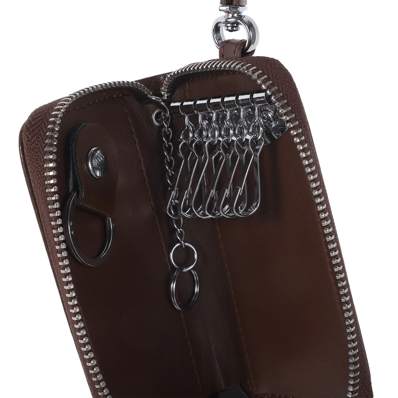 

Car Key Zipper Pouch Coffee Durable Multifunction Hanging Waist Storage Bag Stylish Holder Car Key Bag