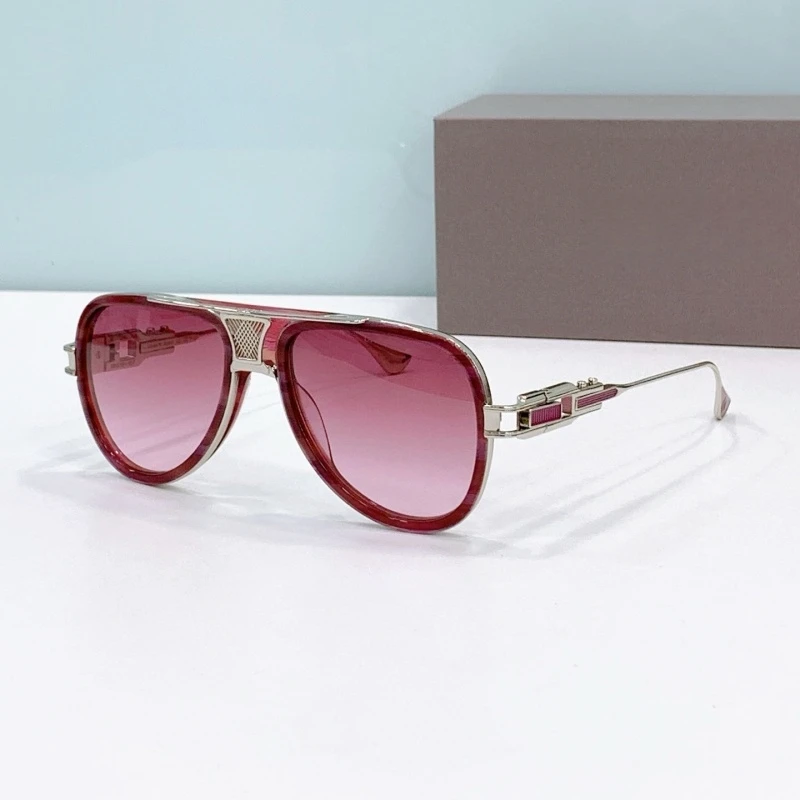 

DTS460 солнцезащитные очки из сплава серебряной оправы с розовыми линзами, женские солнцезащитные очки с двойным мостом, пилот, уличные деловые очки из сплава, трендовые