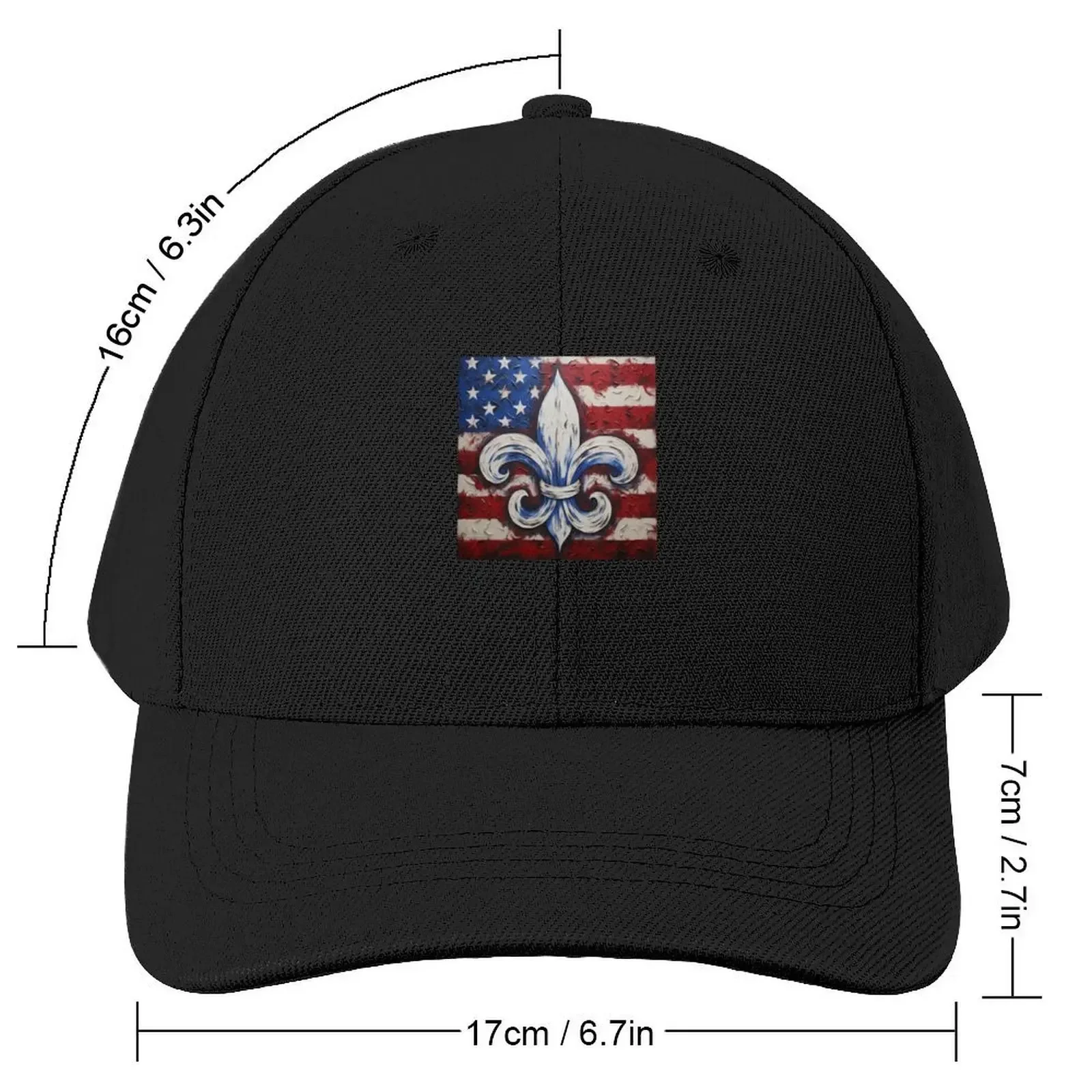 fluer de lis patriotic painting Baseball Cap fishing hat Thermal Visor beach hat Boy Child Women's