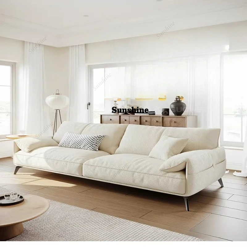 

Chenier living room small apartment, modern simple high-footed cream wind soft sofa