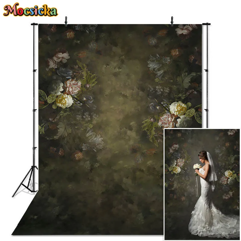 모시카 추상 꽃 사진 배경, 성인 초상화, 손으로 그린 꽃, 어린이 생일 예술 사진 배경 스튜디오