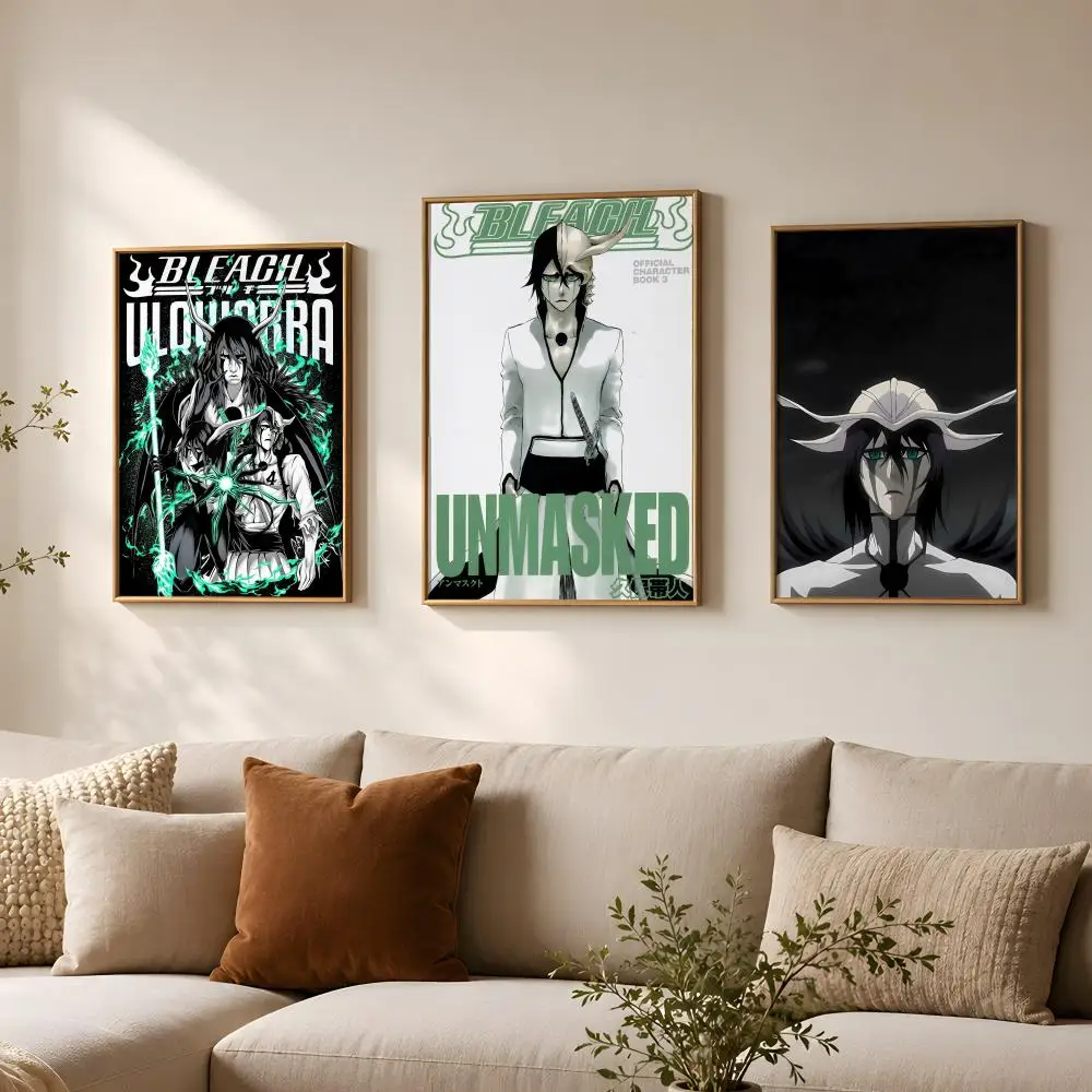 Character U-Ulquiorra Cifer-r Poster Vintage Self Adhesive PP Wall Art for Living Room Bar Bedroom Home Decor Gift