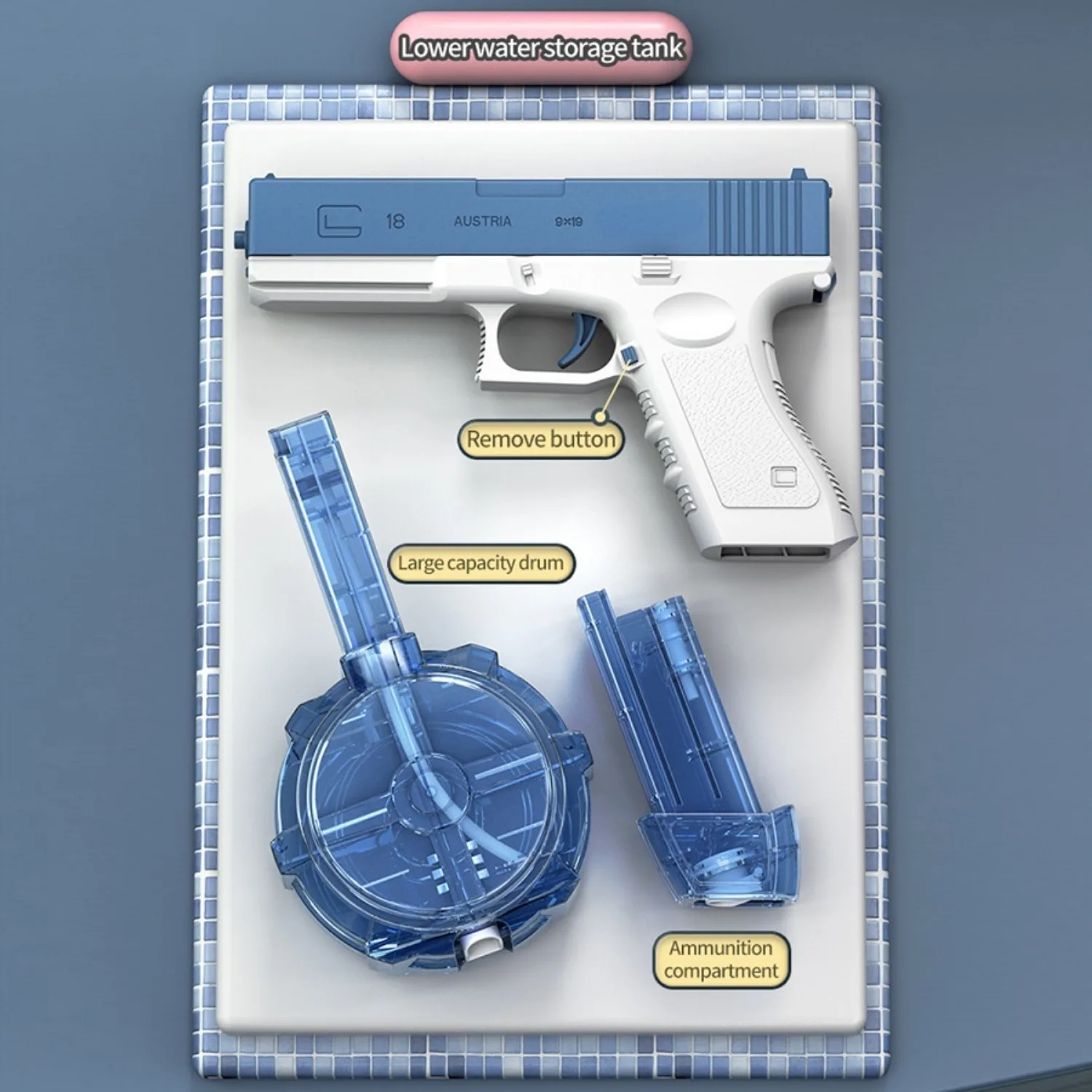 Juguete de pistola de agua Glock, pistola de pulverización de agua automática portátil, pistolas de agua de ráfaga eléctrica, juguetes de lucha al