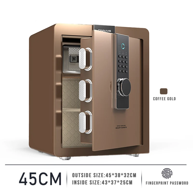 Electronic Password Safe 45CM Height Office Household Smart Fingerprint Steel Intelligent Wifi Safe High Security Safety Box