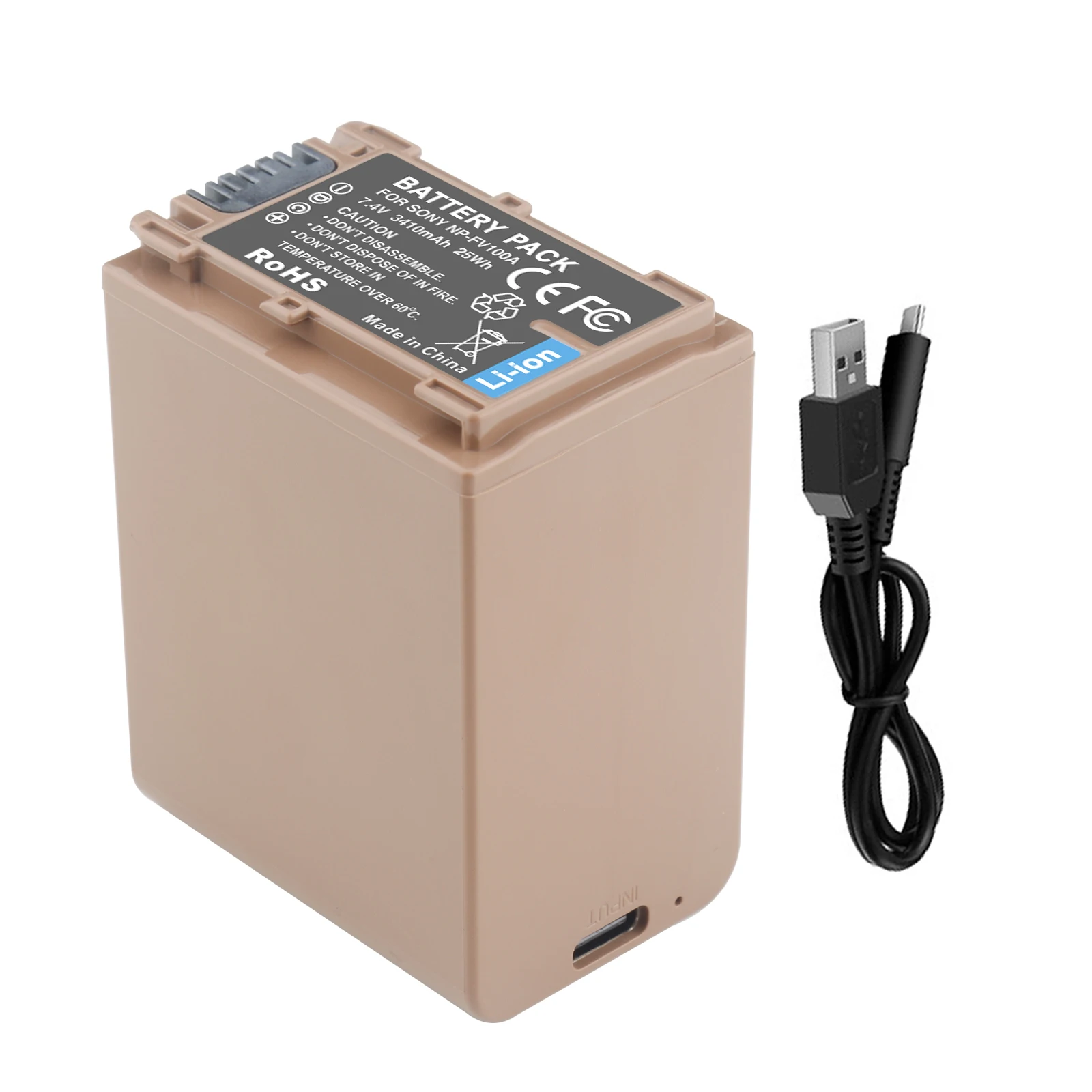 

NP-FV100 NP FV100 NP-FV100A Battery 3410mAh For SONY FDR-AX33 FDR-AX40 FDR-AX45 FDR-AX53 FDR-AX60 HDR-PJ675 NEX-VG30 NP-FV70A