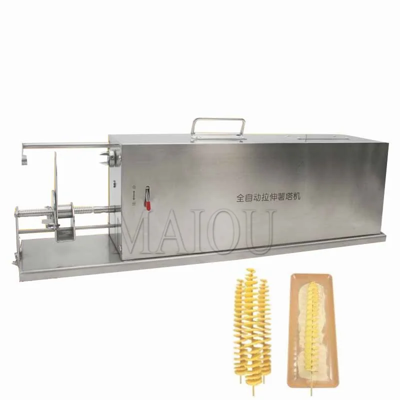 Electric Spiral Potato Cutting Machine Potato Chips Machine Fully Automatic Stretch Tornado Potato Cutter Twister Machine