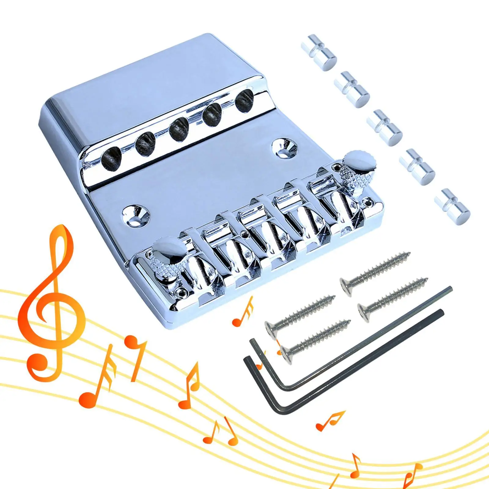 Bass Guitar Bridge Metal Accessories Replace Part Professional Bass Hardtail Bridge Fixed Hardtail Saddle Bridge for Practice