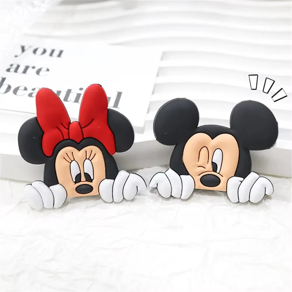 Novo oversized miniso caixa mickey minnie sapato encantos acessórios diy meninos e meninas tamancos sandálias fivela decorativa