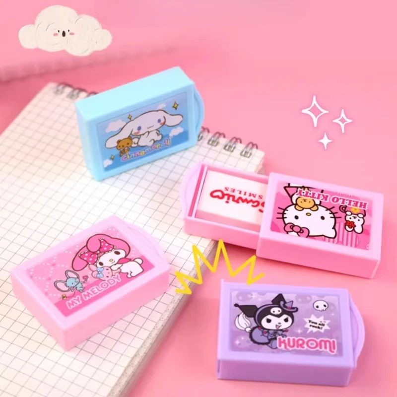 Creative Stationery Sanrio Magic Box Eraser Cinnamon Roll Cute Cartoon Desk Accessories Kawaii Press Eraser Japanese Sanrio