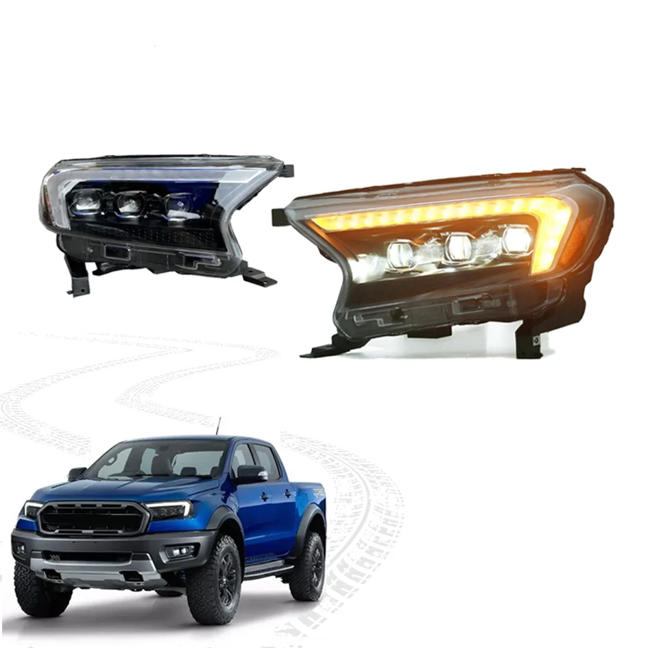 4x4 Full LED Headlight Head Lamp For Ranger T7 T8 PX2 PX3 2015-2021