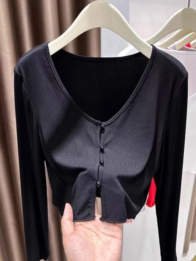 

Защита от солнца Ice Silk ort Sve вязаный кардиган женский летний новый Sle V-Ne с запахом универсальная тонкая верхняя одежда пальто