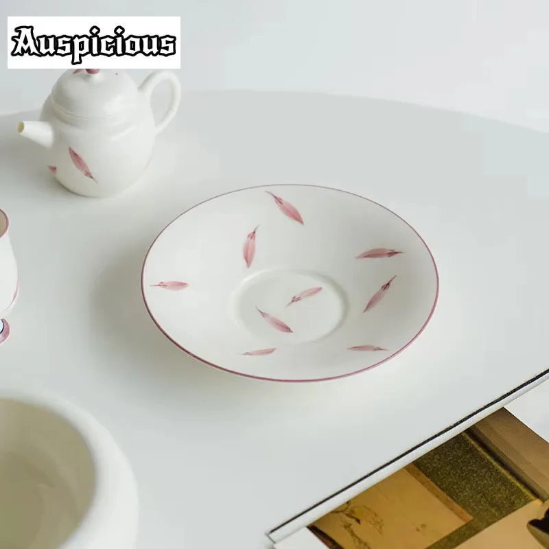 Pure Hand-painted Magnolia Petal Teapot Dry Soaking Table Household Cover Bowl Teapot Support Kung Fu Tea Set Fruit Snack Plate