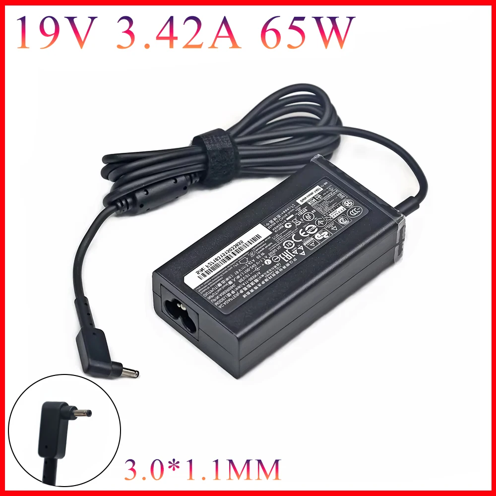 

19V 3.42A 65W 3.0*1.0MM Laptop Adapter Charger For Acer Aspire S7 391 V3-371 Switch12 PA-1450-26 A13-045N2A 547H 56RQ SF314-51-7