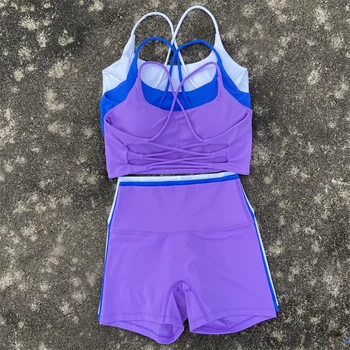 女性のための無地のヨガセット,ジムスーツ,包括的なトレーニング,ジョギング,クロス,スポーツブラ,トラックスーツ,アスレチックバイク