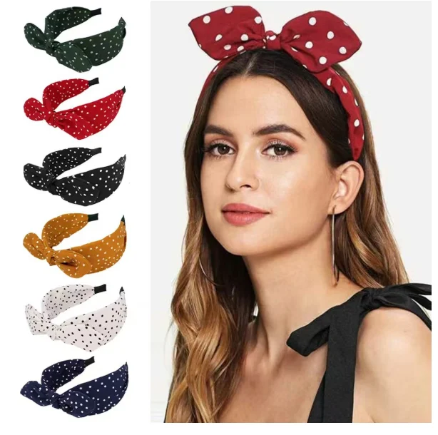 Nostalgic Red Vintage Style Hair Band Versatile Bow Headband with Wide Edge Korean-Style Hair Accessory