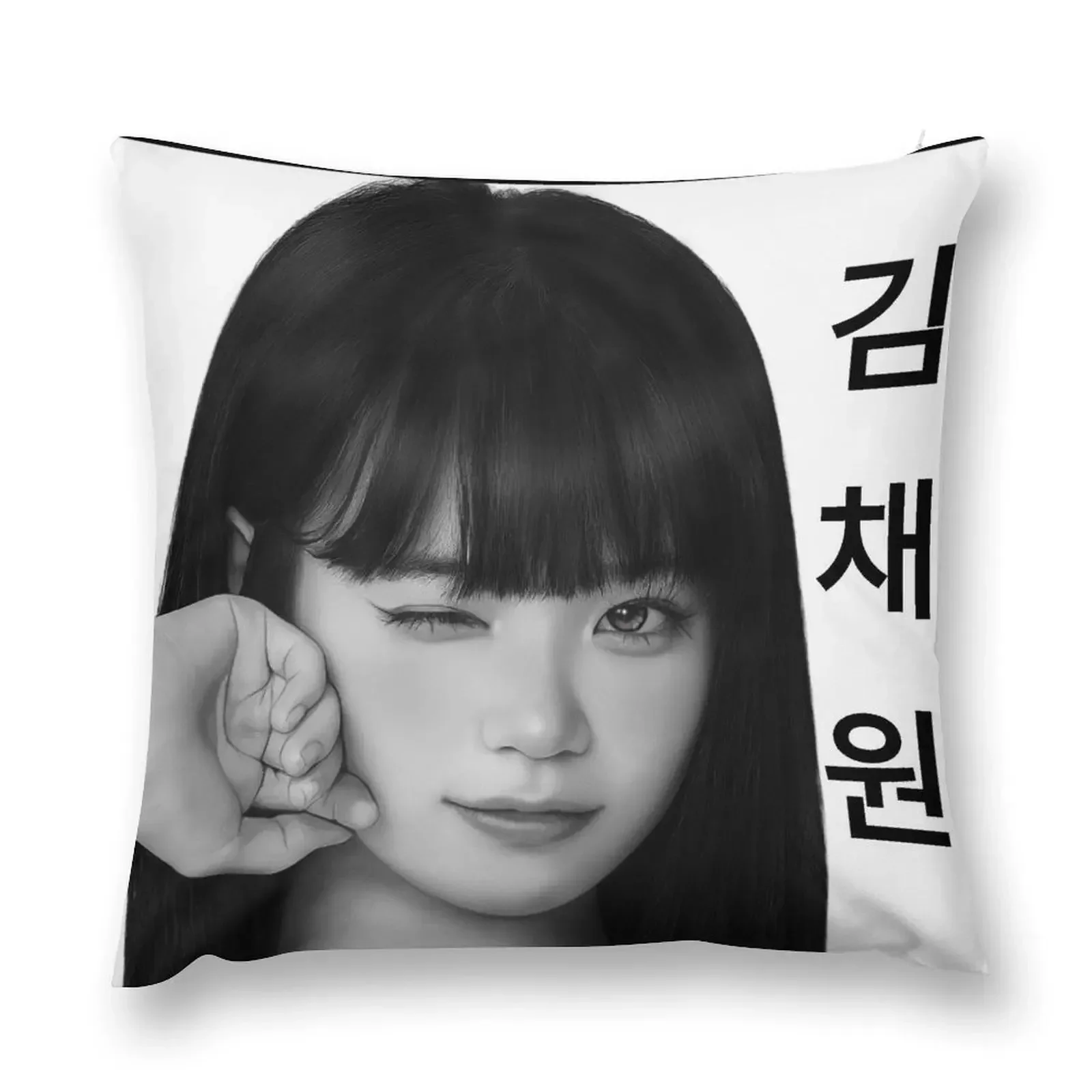 

Kim Chaewon black and white digital art Throw Pillow Luxury Pillow Cover luxury sofa pillows pillow