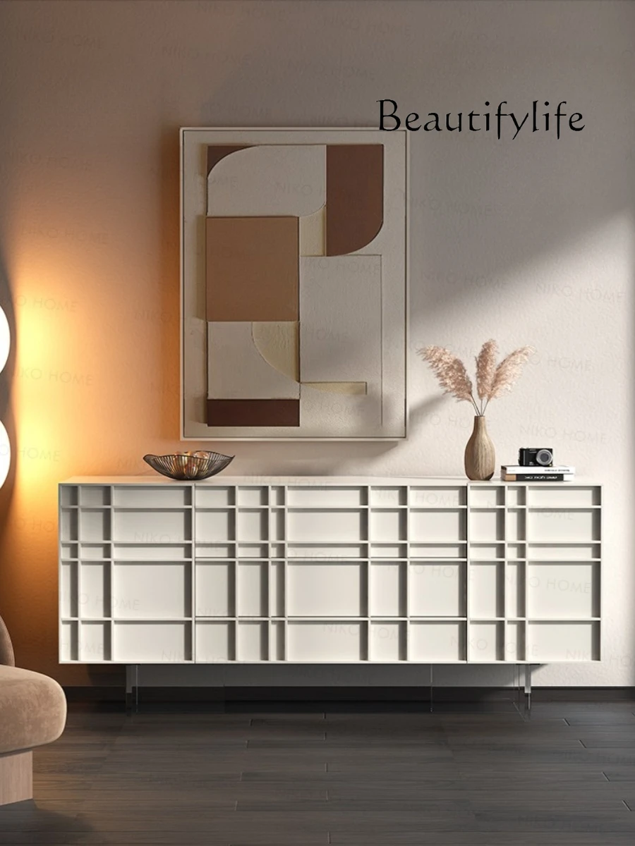 Light Luxury Sideboard Cabinet Solid Wood Living Room Decorative Locker Modern Minimalist Foyer Doorway Shoe Cabinet