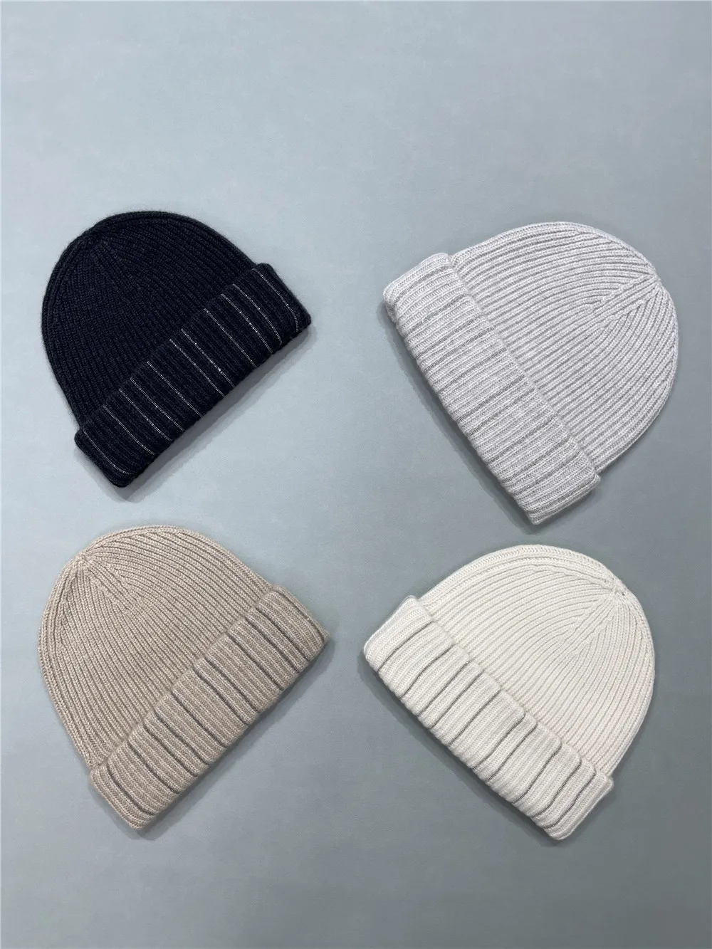 

25. Осень/зима, новая вязаная теплая женская шапка с цепочкой из бисера