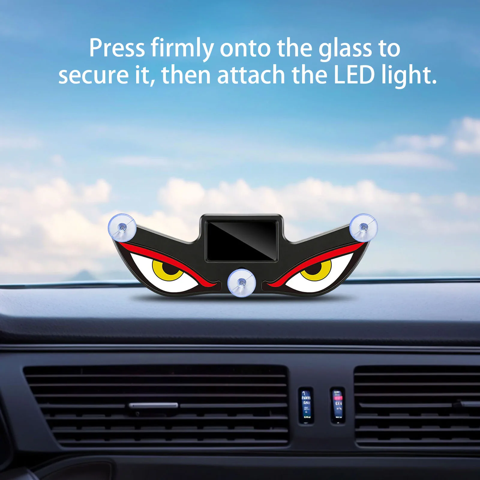 LED Solar USB Powered Animated Eyes Light Waterproof Dynamic Atmosphere Decorative Light for Cars Windshield Rear Window