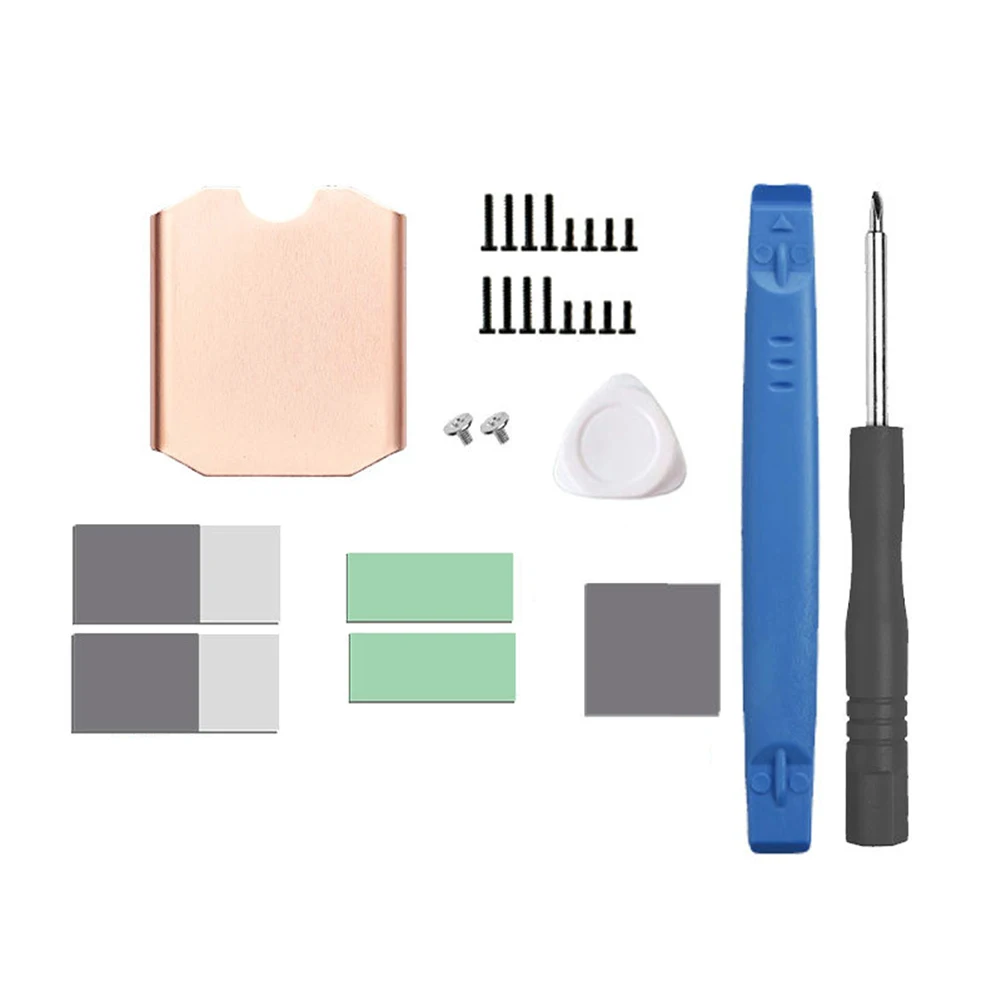 Dissipador de calor de cobre com almofada térmica de silicone, radiador antioxidante, acessórios para console de jogos para deck de vapor m.2 2230 ssd