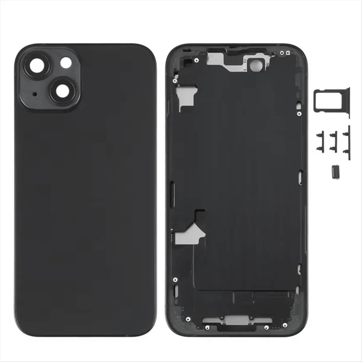 HU√◆ND Battery New Back Housing for Housing Back Cover+Mid Chassis Frame+SIM Tray+Side Key 14 Middle Frame Black