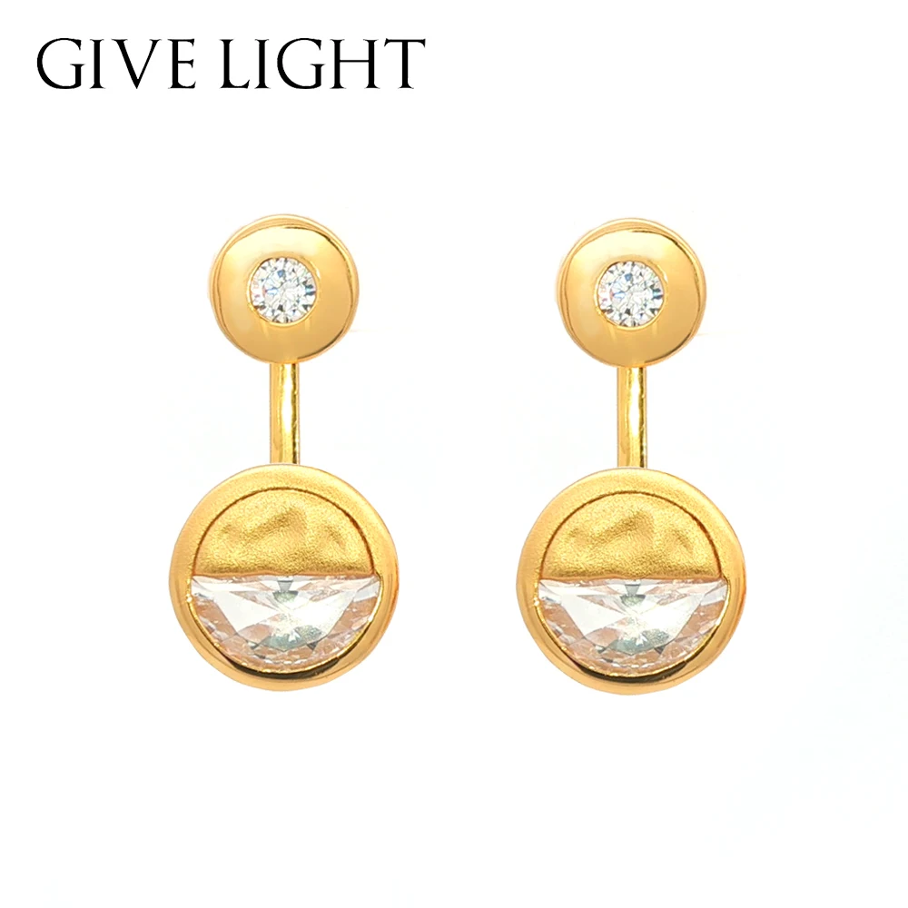 

2025 New Minimalist Light Luxury Gold Drop Earrings for Women - Cubic Zirconia Geometric Dangle Earrings Fashion Temperament Par