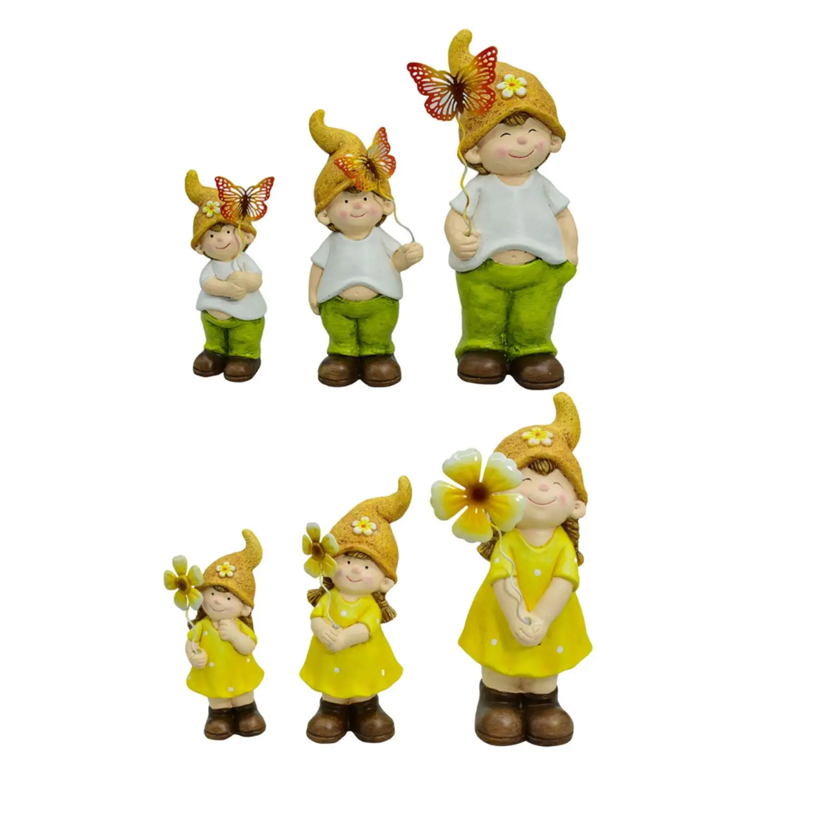 3x Decorations Artwork Collectible Garden Decor Outside Creative Gnome Statues Outdoor for Entrance Parks Party Gift Lawn