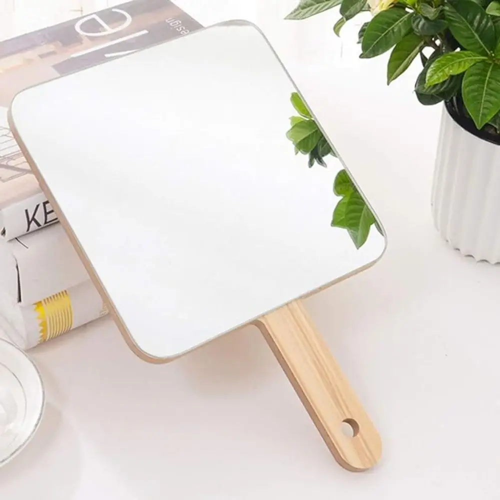 Creative Makeup Mirror with Handle Portable Single-Sided Cosmetic Mirror Handmade with Hanging Hole Vanity Mirror Makeup Vanity