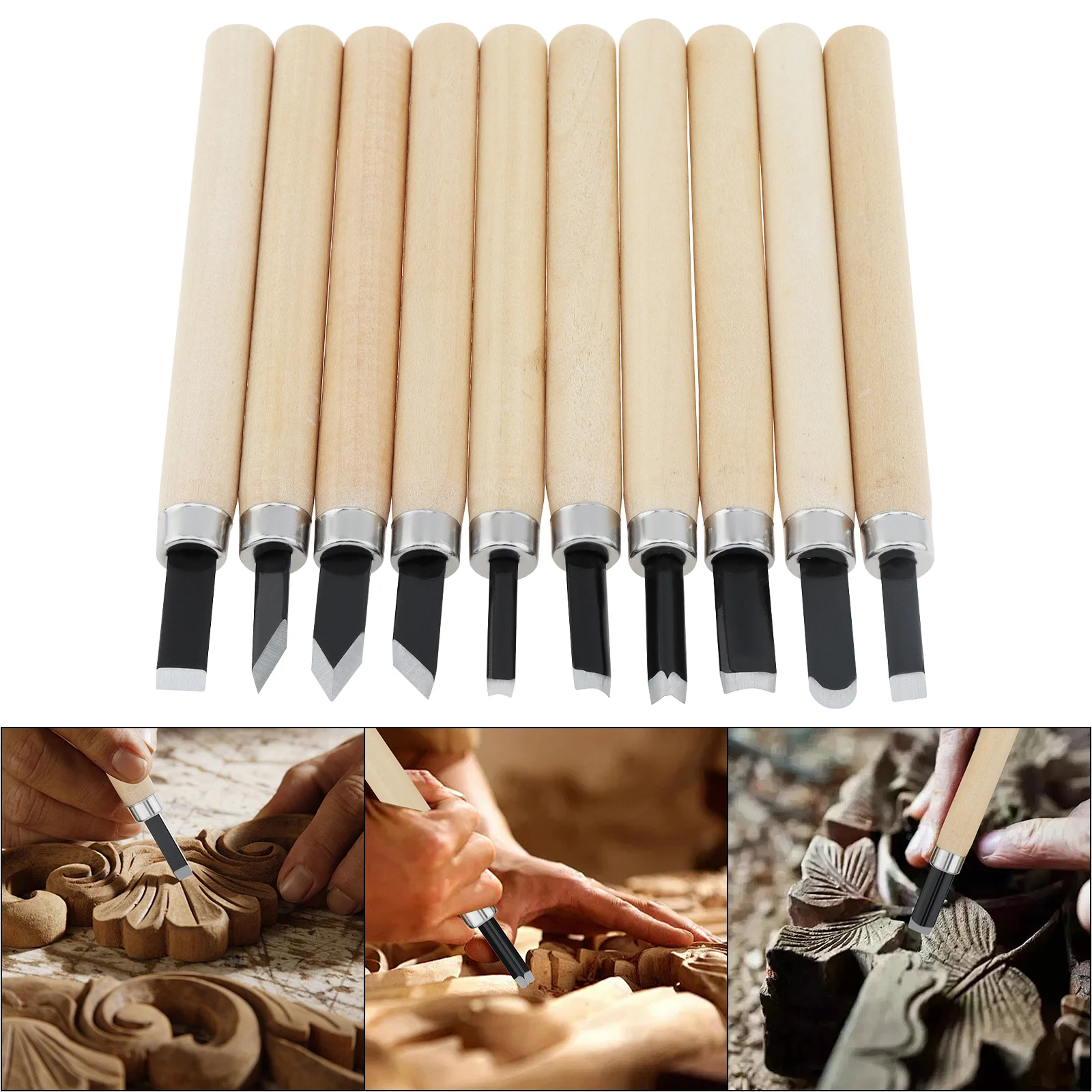 

10pcs Wood Carving Chisel Set Carbon Steel Wood Carving Tools for Carving Woodworking Beginners & Kids