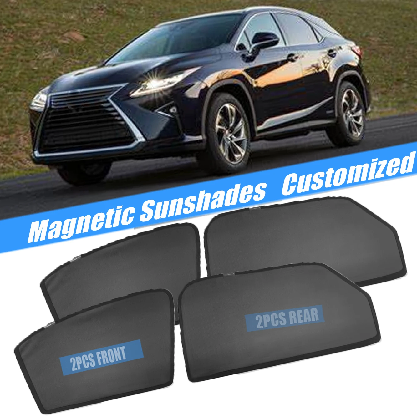 4PCs Magnetic Sun Shades For LEXUS RX AZ10 RX200T RX350 RX450H 2016-2022 Window Sunshades Door Car Curtain Mesh Auto Accessories