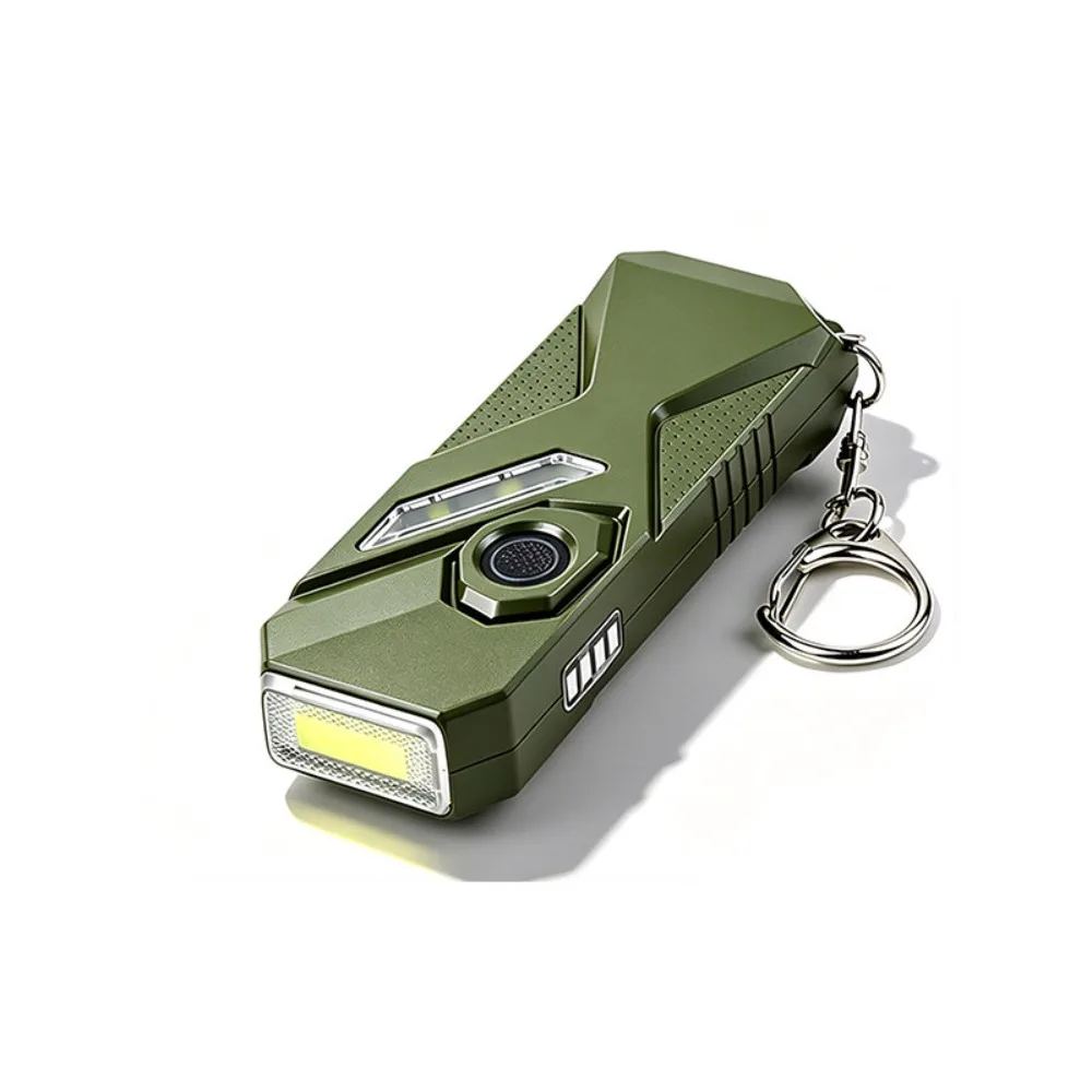 Rechargeable Keychain Flashlight Double Front Lights USB C Atmosphere Keychain Lamp Side Light Panel Colorful Light Mode