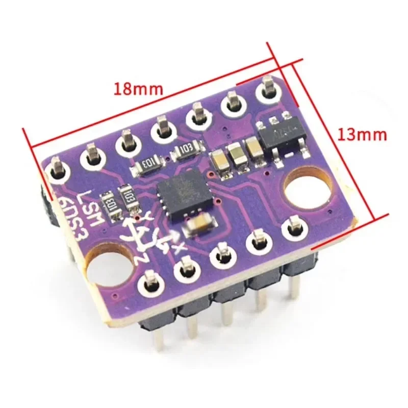 GY-LSM6DS3 LSM6DS3 Accelerometer Gyro Embedded Digital Temperature Sensor Module SPI IIC I2C Interface Module 8kb FIFO Buffer 5V