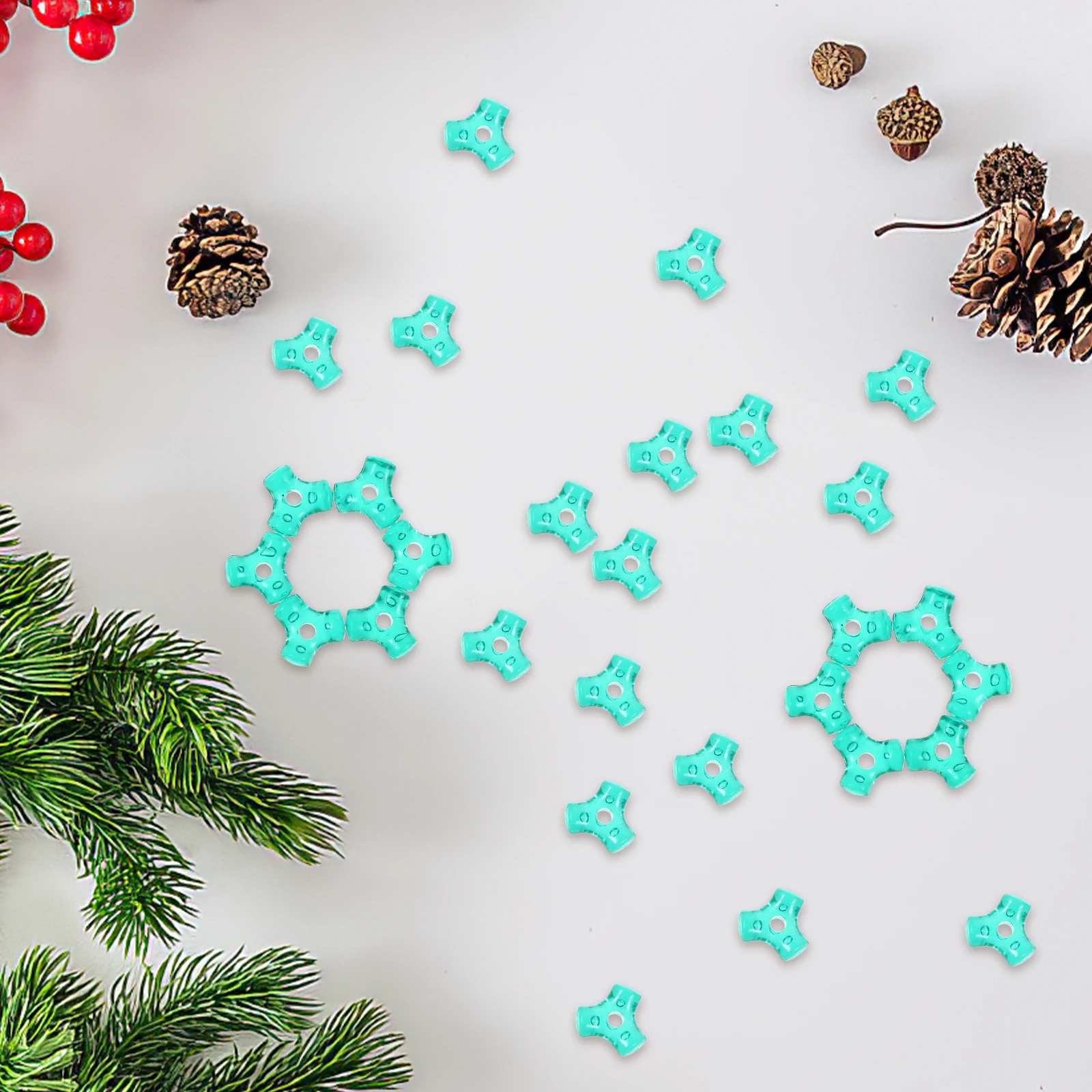 

1000Pcs Tri-Bead Christmas Beads DIY Craft Loose Beads for Ornaments Jewelry Making Crafting Supplies Garland Making Accessories