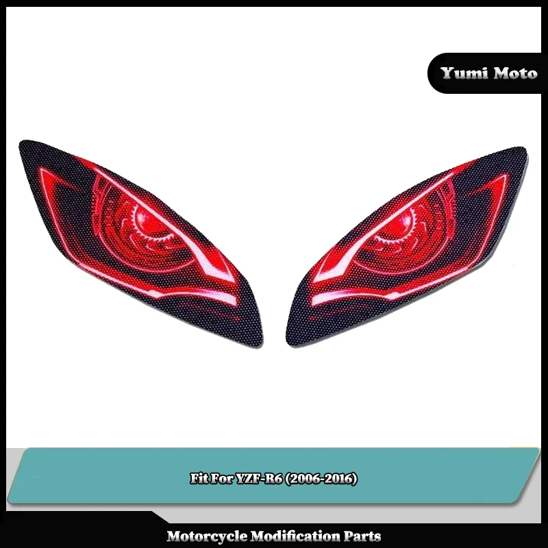 

Motorcycle 3D Front Fairing Headlight Sticker Guard Head light Stickers Fit For YAMAHA YZFR6 YZF-R6 YZF R6 2006-2016 2015 2014