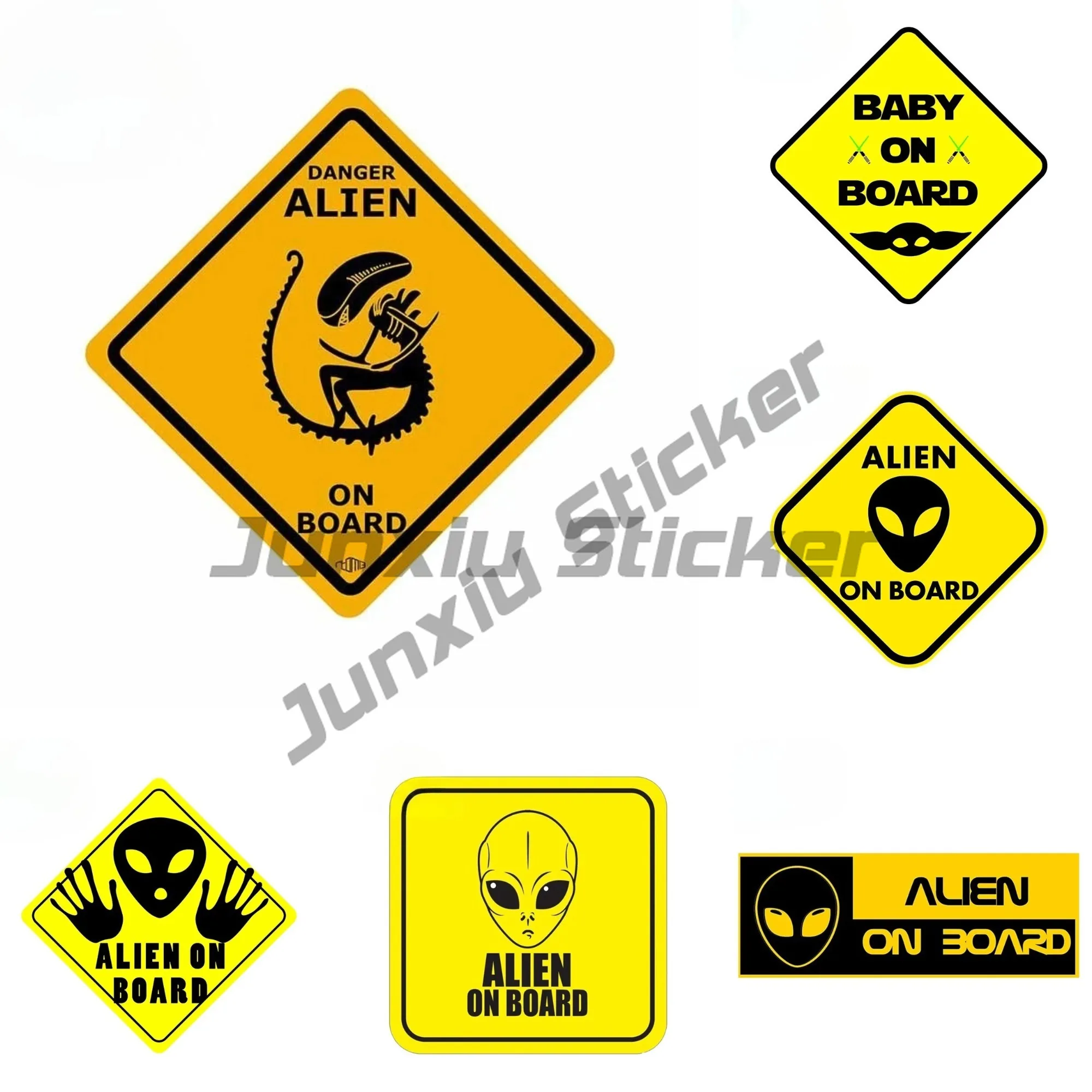 

For Alien on Board Vinyl Car Stickers Anime Waterproof Decoration Scratch-proof Auto Vehicle Decal