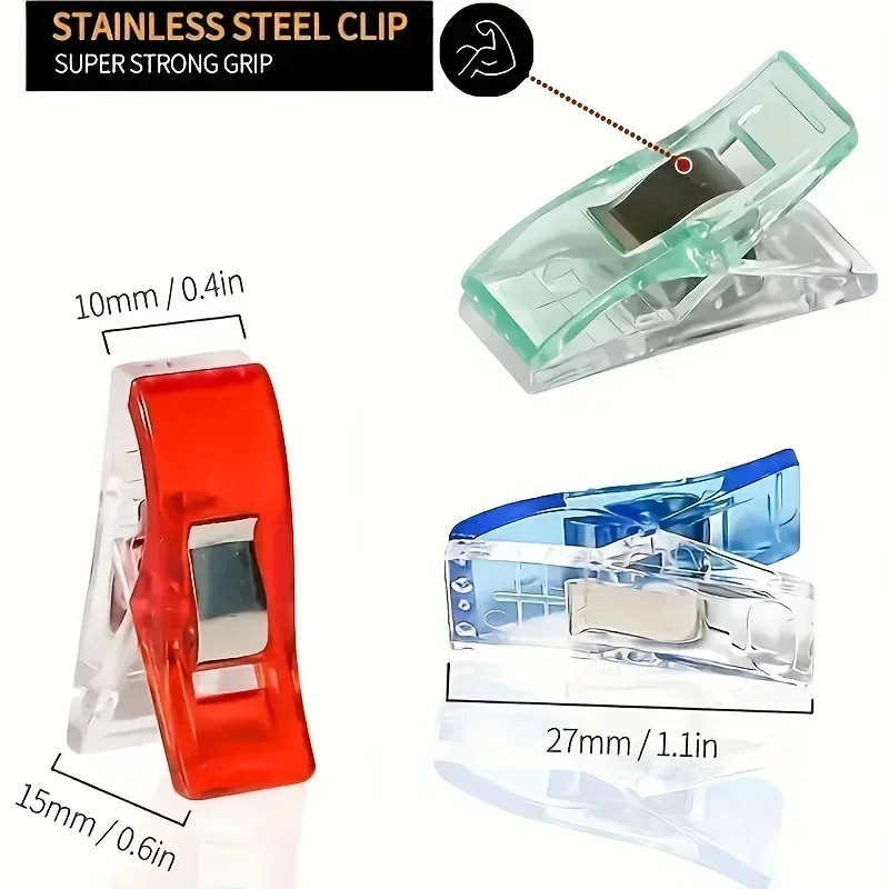 10-100PCS Sewing Clips Colorful Multipurpose Plastic Craft Crocheting Knitting Safety Securing Clothing Clips Binding Clips image 2