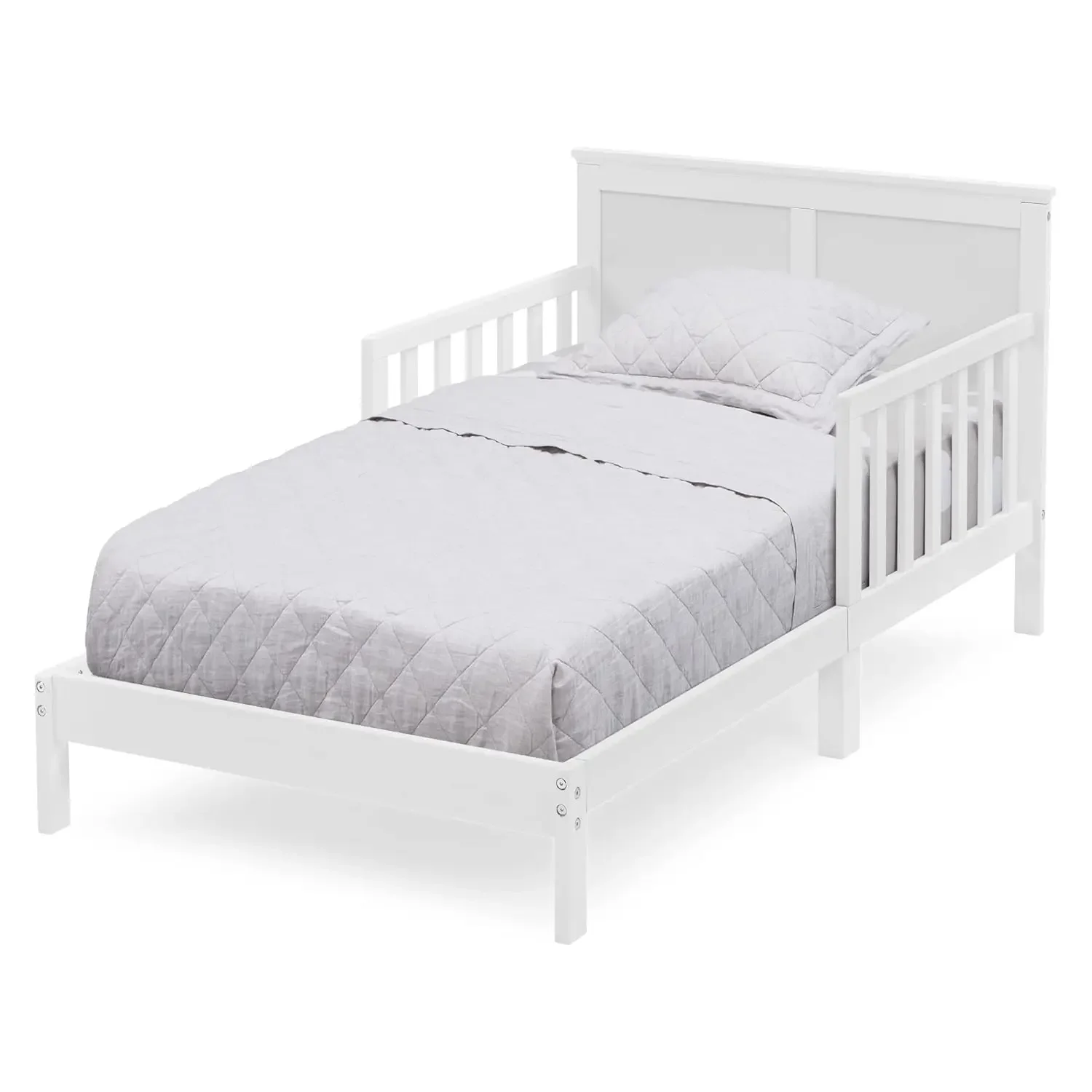 Cama infantil de madera Collins, certificación Greenguard Gold, Bianca White