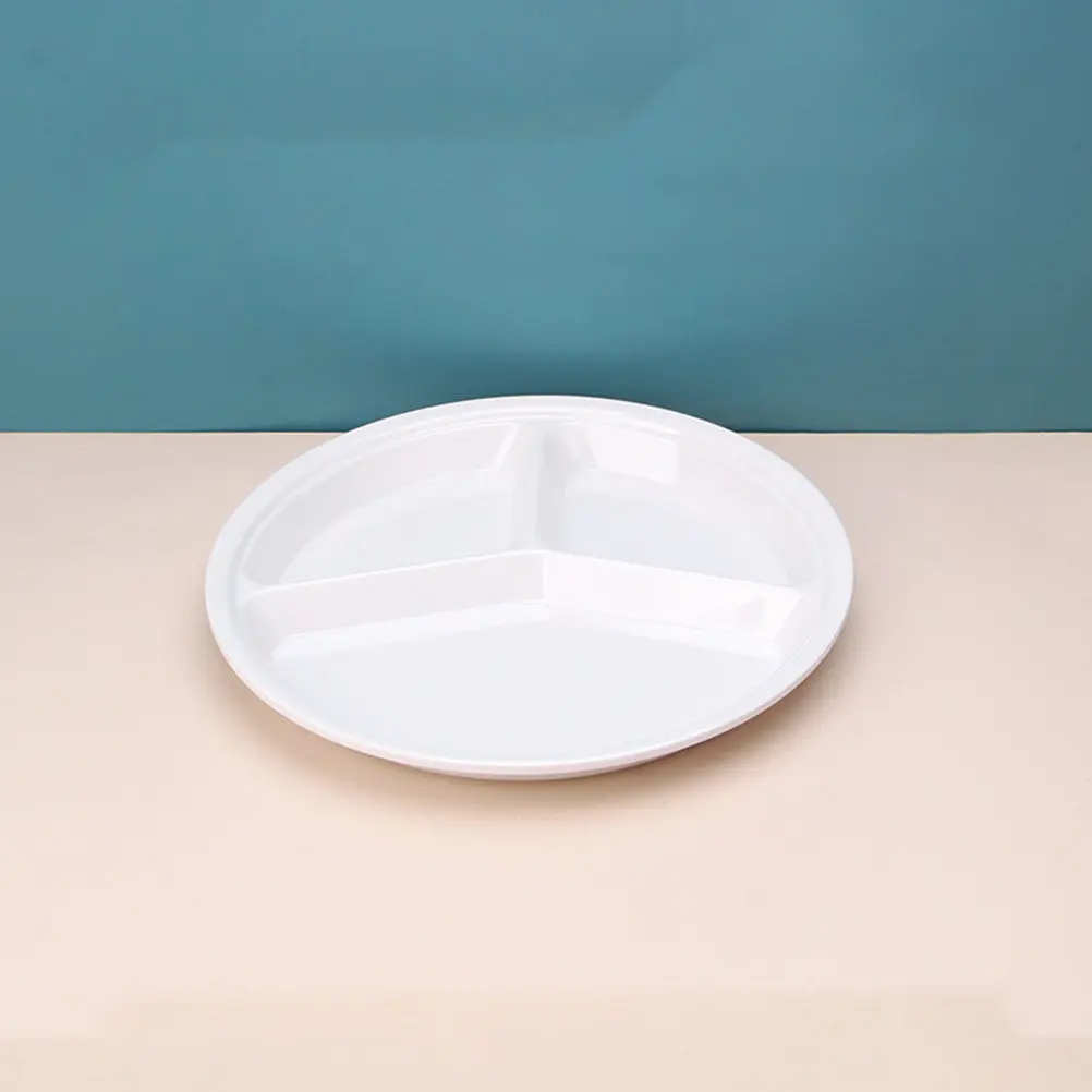 3Pcs Elegant Round Divided Plate 3-Section Food Serving Tray for Parties Weddings Restaurants Home Tableware Multi-Functional
