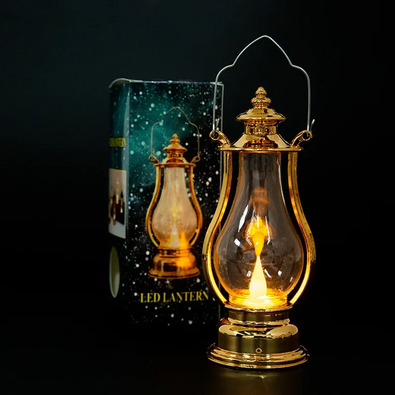 Led Retro Small Oil Lamp Portable Wind Light Kettle Electric Candle Lamps Bedroom Living Room Decoration Kerosene Lights