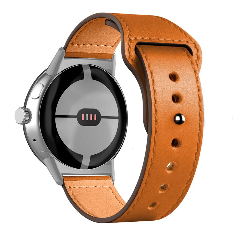 For Google Pixel Watch 3 41 45mm Strap Genuine Leather Replace Wristband Correa Bracelet For Google Pixel Watch 1 2 3 Band Belt